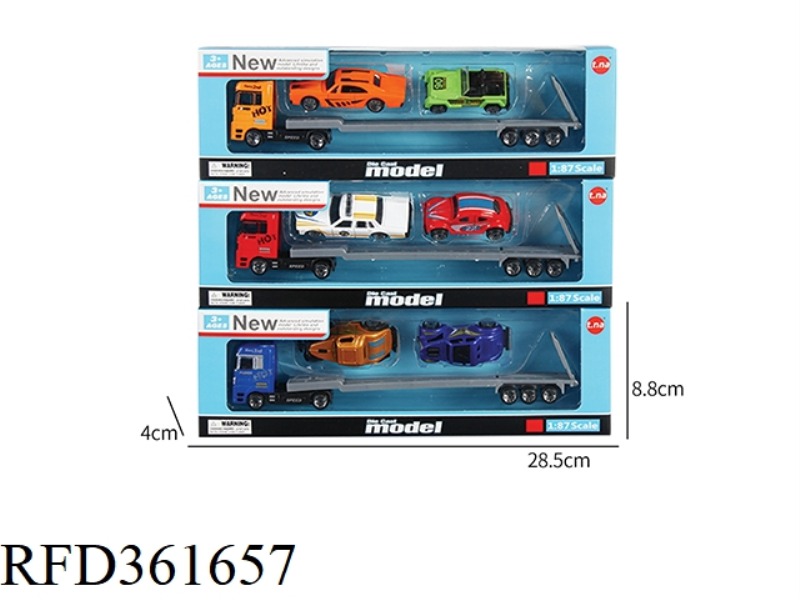 ALLOY EUROPEAN TRACTOR CARRIES 2 CLASSIC CARS