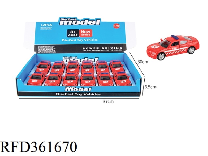 1:32 POLICE CAR OPEN DOOR PULL BACK ALLOY CAR 12PCS