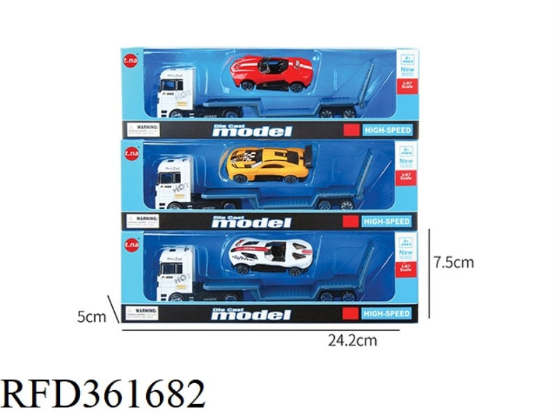 EUROPEAN STYLE TRACTOR CARRIES A CITY SPORTS CAR