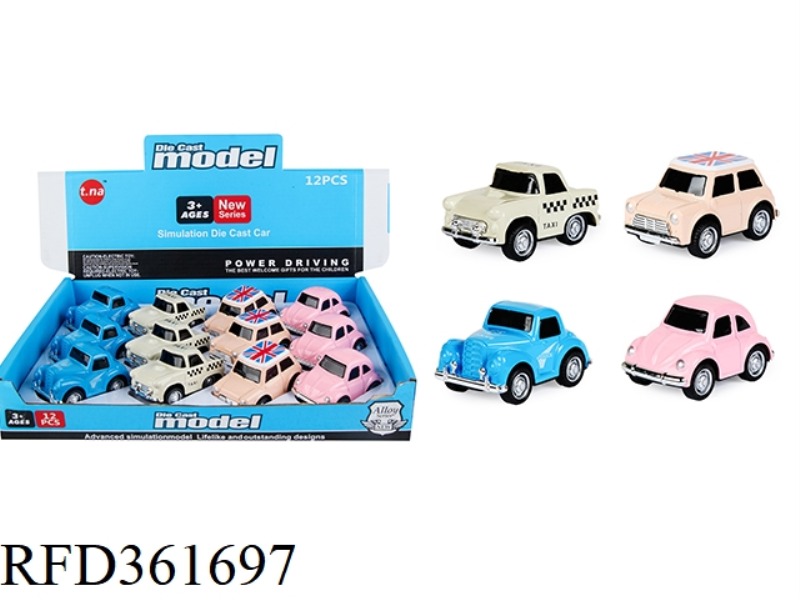 NEW Q VERSION 4 CLASSIC ALLOY PULL BACK CARS 12PCS