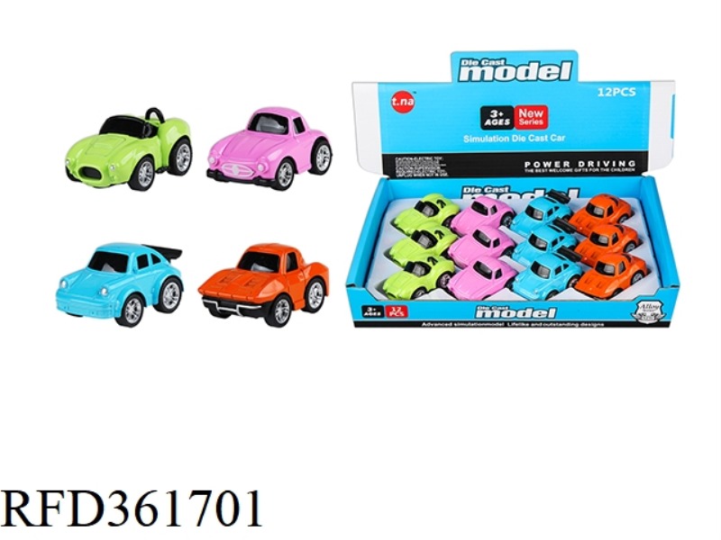 Q VERSION ALLOY BACK SPORTS CAR 12PCS