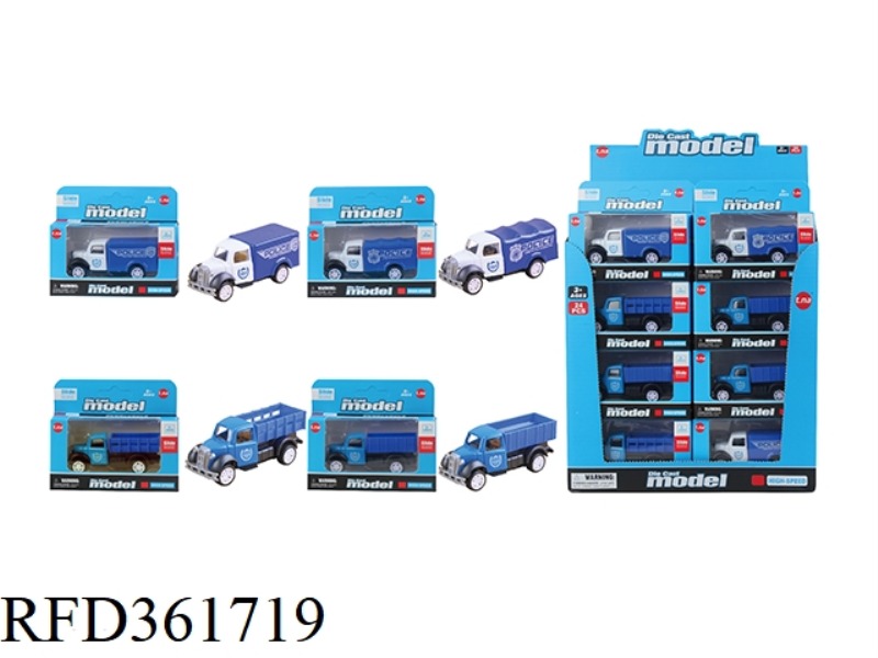 ALLOY PULL BACK POLICE CAR 24PCS