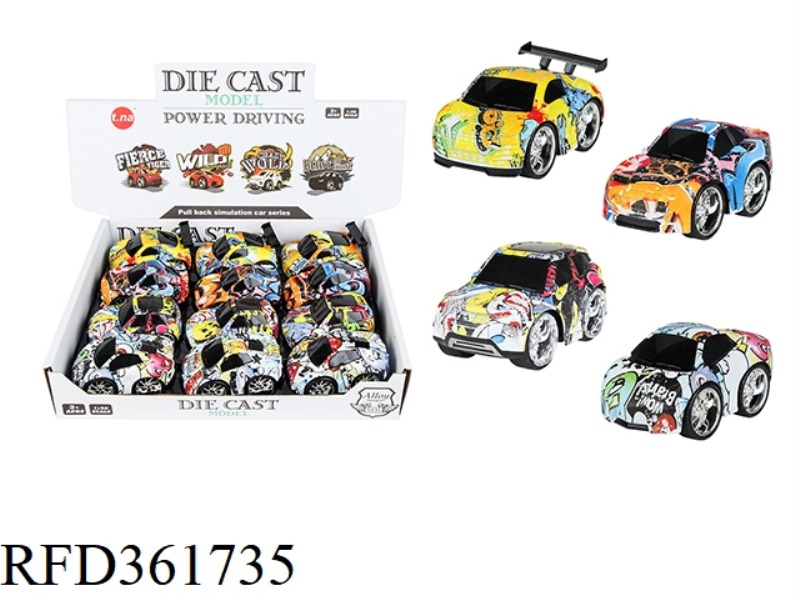 Q VERSION OF TUYA PULL BACK ALLOY CAR 12PCS