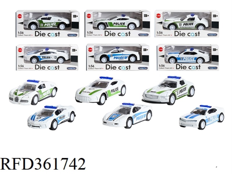 ALLOY PULL BACK POLICE CAR
