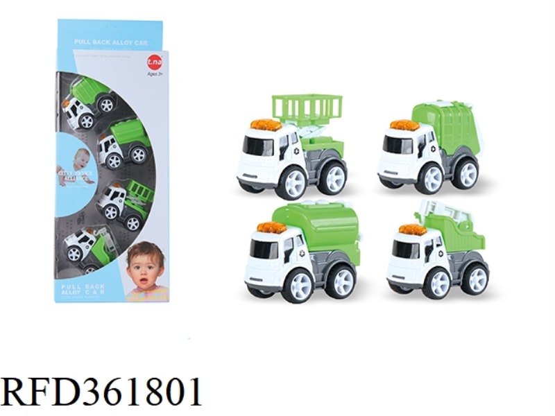 Q VERSION ALLOY SANITATION VEHICLE 4PCS
