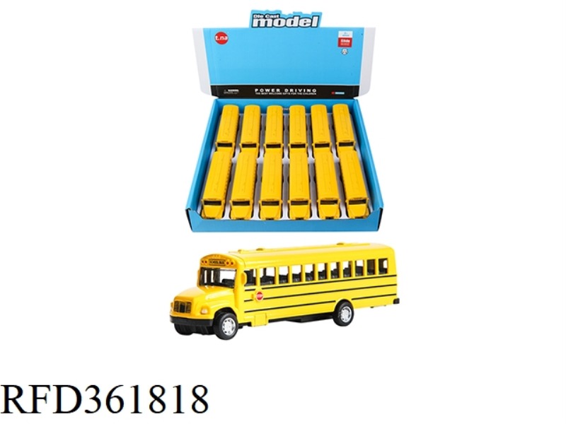 ALLOY PULL BACK SCHOOL BUS 12PCS
