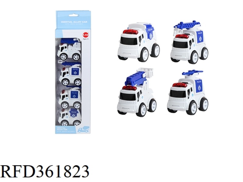 Q VERSION ALLOY POLICE CAR 4PCS
