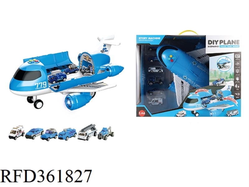 CARTOON STORAGE SOUND AND LIGHT AIRCRAFT WITH POLICE ALLOY SERIES