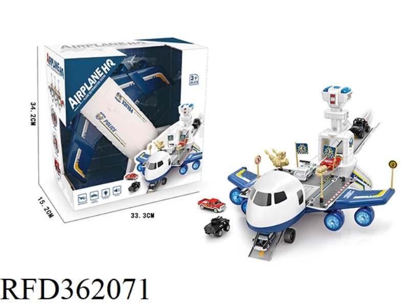 POLICE ALLOY LIGHT MUSIC TRACK TAXI AIRCRAFT MOBILE HEADQUARTERS