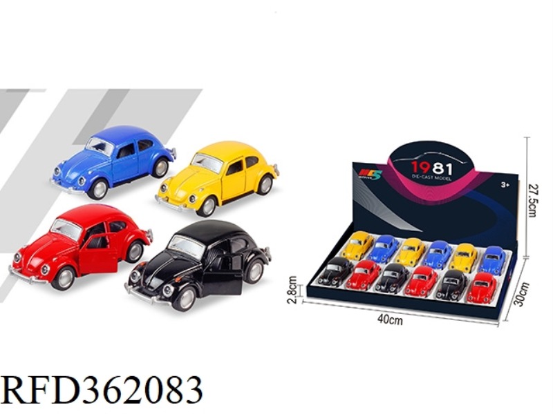 1:36 BEETLE SIMULATION ALLOY CAR 12PCS