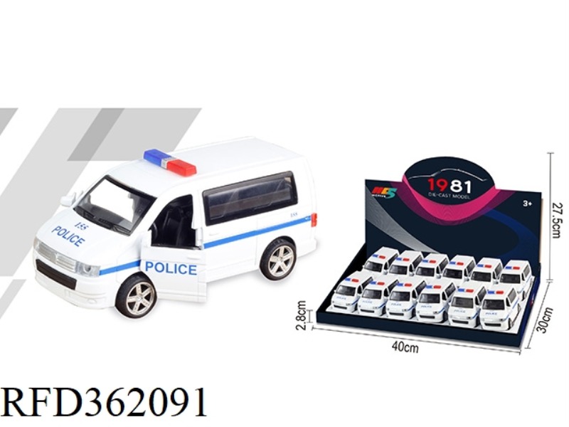 1:32 VOLKSWAGEN ALLOY BUSINESS SIMULATION POLICE CAR 12PCS