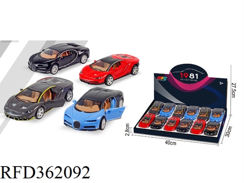 1:32 LAMBORGHINI BUGATTI SIMULATION ALLOY CAR MIXED WITH 12PCS