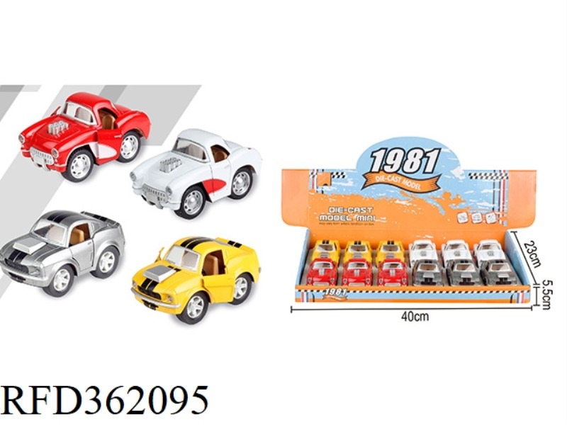 1:38Q VERSION OF CHEVROLET/MUSTANG ALLOY CAR 12PCS