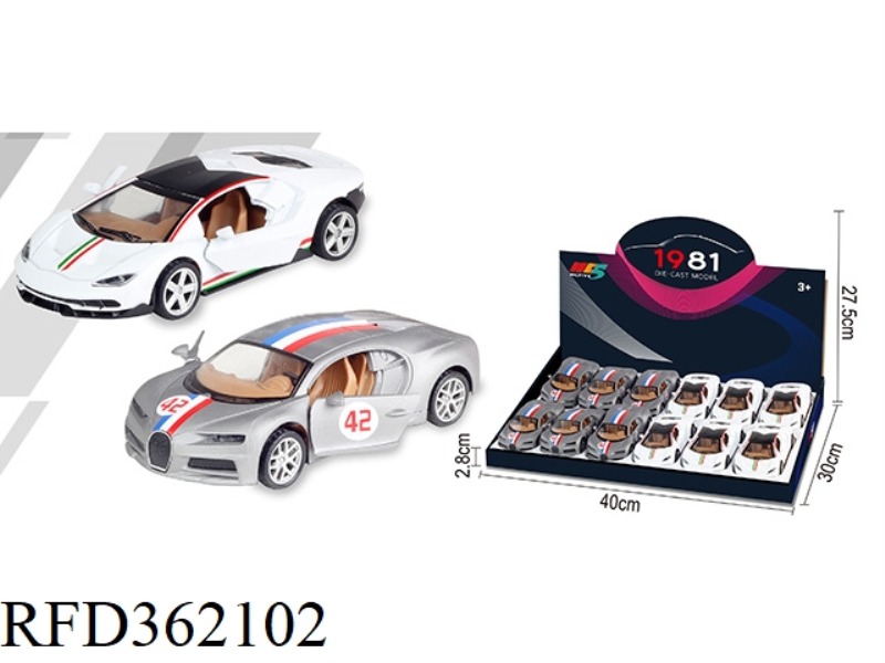 1:32 LAMBORGHINI BUGATTI RACING EDITION SIMULATION ALLOY CAR MIXED 12PCS