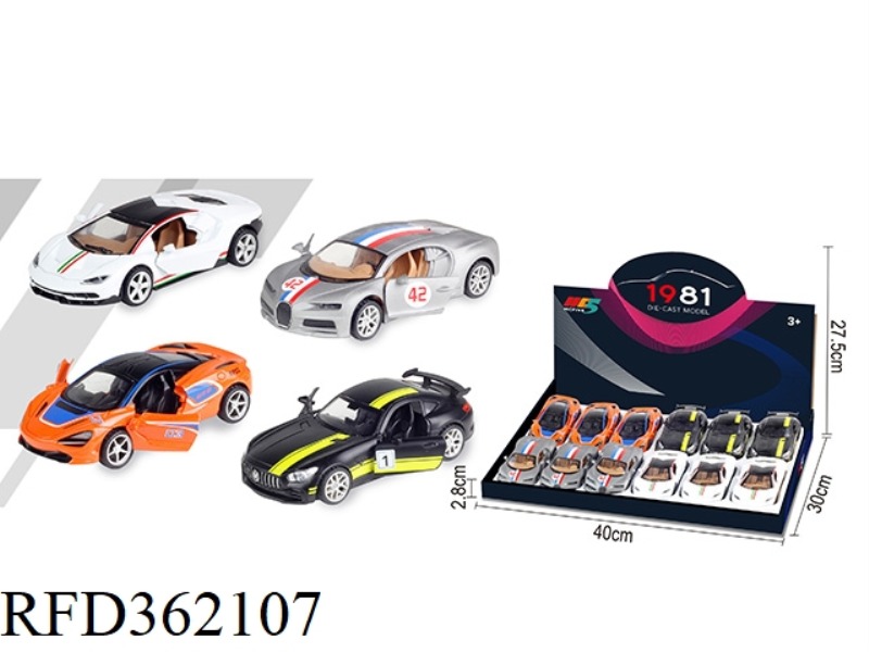 1:32 BUGATTI RAMBO BENZ GTR MCLAREN RACING EDITION SIMULATION ALLOY CAR MIXED 12PCS
