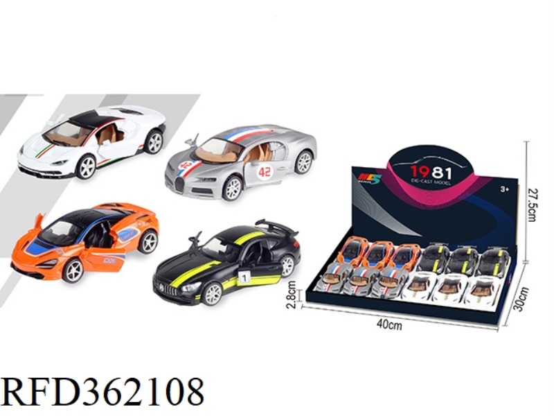 1:32 BUGATTI RAMBO BENZ GTR MCLAREN RACING EDITION SIMULATION ALLOY CAR MIXED 12PCS
