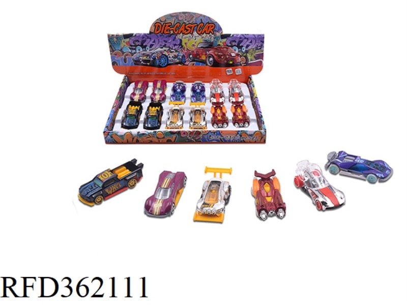 1:64 ALLOY SLIDING SPORTS CAR 12PCS