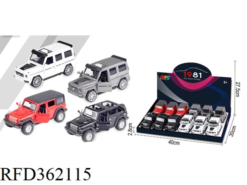 1:36 MERCEDES-BENZ G WRANGLER BIG WHEEL SIMULATION ALLOY CAR MIXED 12PCS