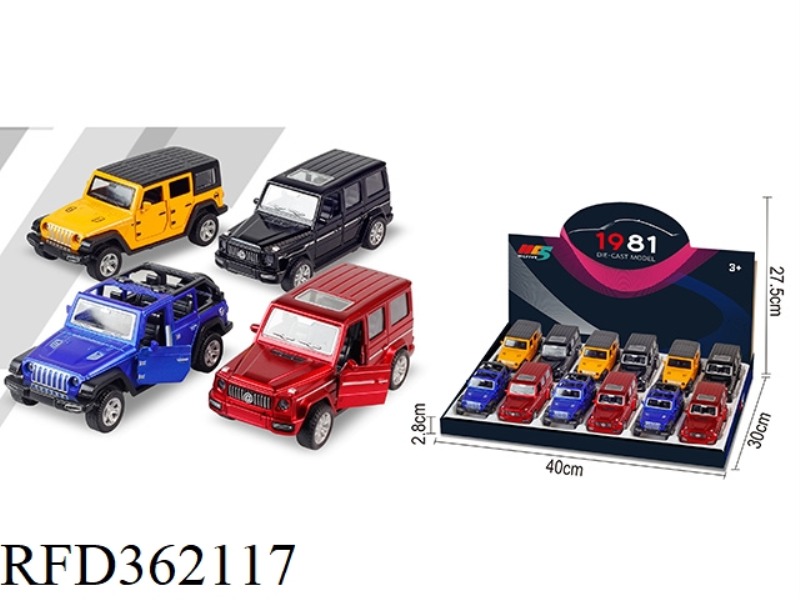 1:36 MERCEDES-BENZ G WRANGLER SIMULATION ALLOY CAR MIXED 12PCS