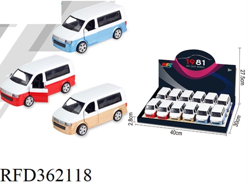 1:32 VOLKSWAGEN BUSINESS T6 SIMULATION ALLOY CAR 12PCS