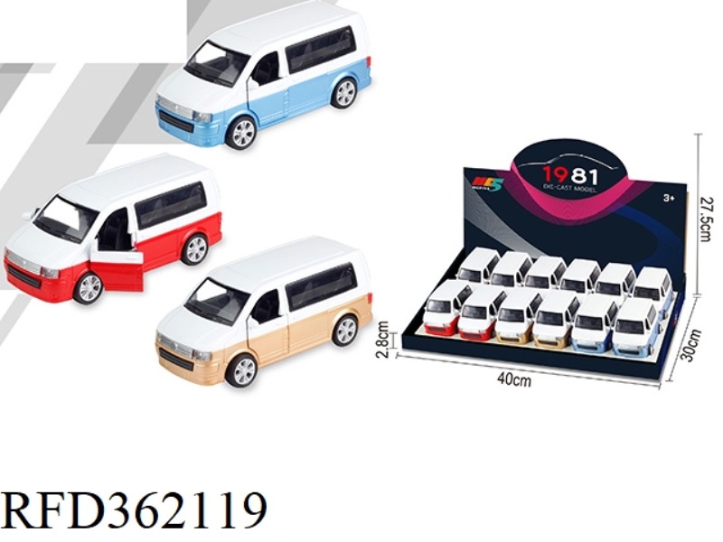 1:32 VOLKSWAGEN BUSINESS T6 SIMULATION ALLOY CAR 12PCS