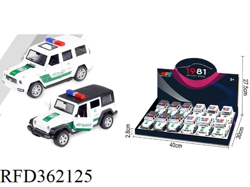 1:36 MERCEDES-BENZ G WRANGLER SIMULATION MIDDLE EAST POLICE CAR ALLOY CAR MIXED 12PCS