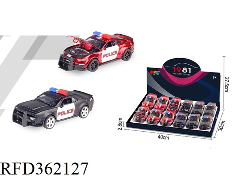 1:36 DODGE MUSTANG COLLISION SIMULATION ALLOY POLICE CAR MIXED 12PCS