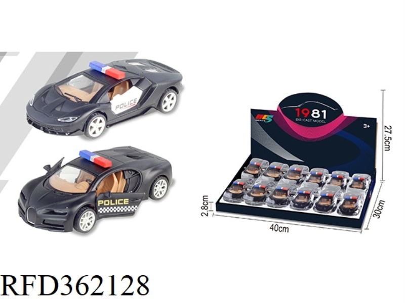1:32 LAMBORGHINI BUGATTI ALLOY CAR POLICE CAR MIXED 12PCS