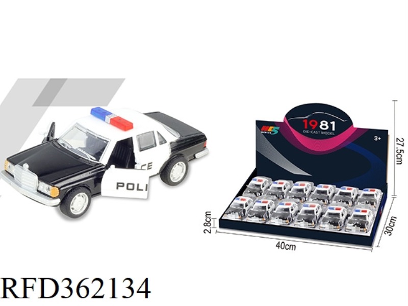 1:32 MERCEDES-BENZ W123 POLICE CAR SIMULATION ALLOY CAR 12PCS