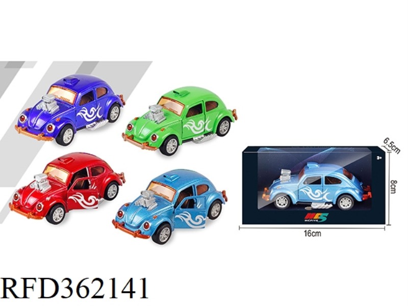 1:36 MODIFIED VERSION OF BEETLE SIMULATION ALLOY CAR 4 COLORS MIXED