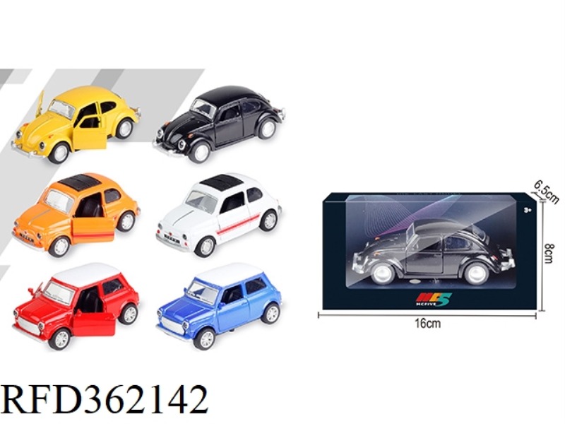 1:36 BEETLE/MINI/FIAT500 RETRO ALLOY CAR