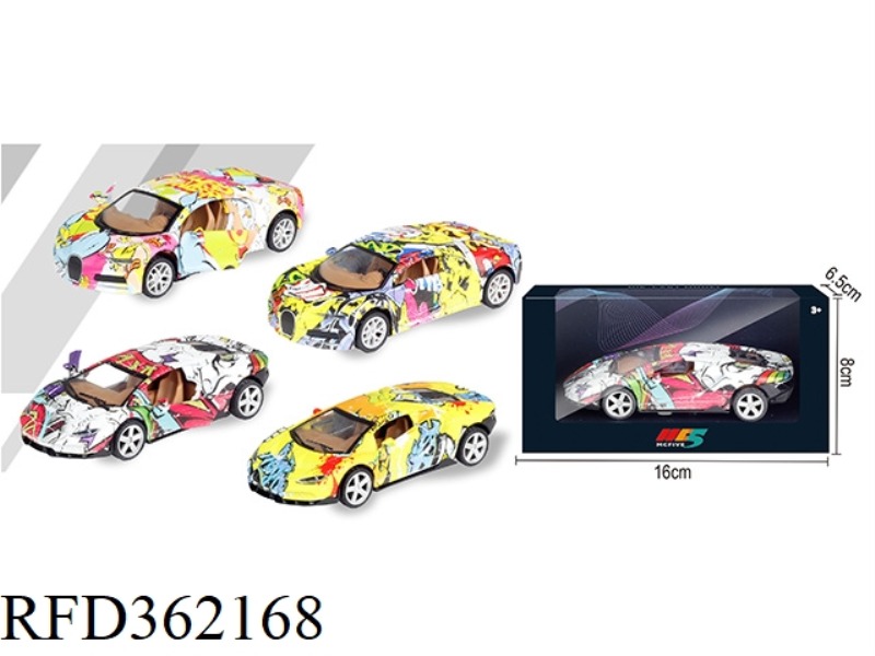 1:32 LAMBORGHINI BUGATTI GRAFFITI SIMULATION ALLOY CAR MIXED