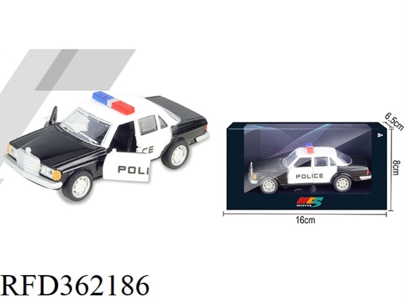 1:32 MERCEDES-BENZ W123 POLICE CAR RETRO ALLOY CAR