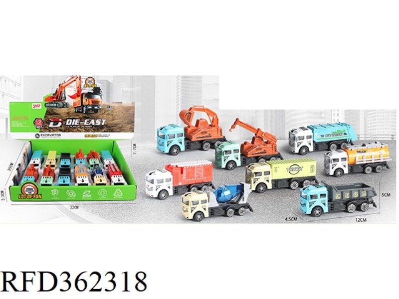 ALLOY FRICTION CAR 12PCS