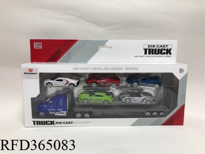 ALLOY TRAILER + 5 ALLOY CARS