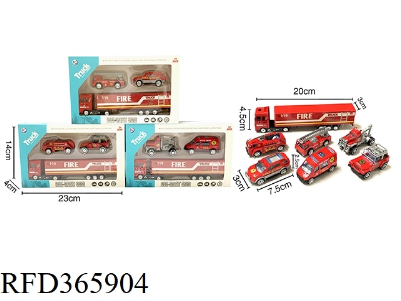 ALLOY SLIDING FIRE TRUCK SET