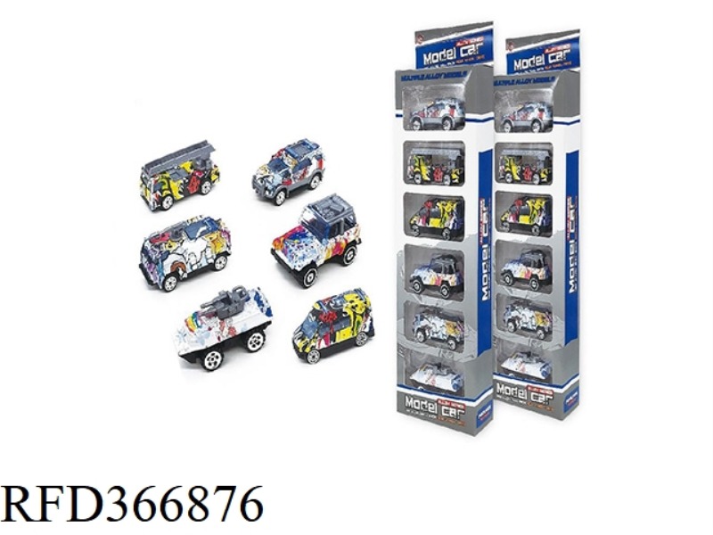 6 ALLOY FIRE TRUCKS (GRAFFITI)