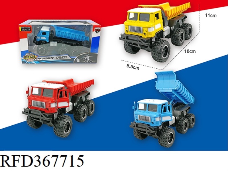 THE FORMER SOVIET UNION TRUCK OPENS THE DOOR AND PULLS BACK THE DUMP
