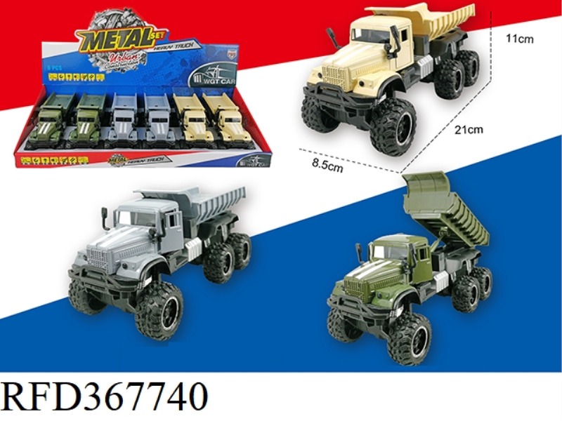 KLAAS OPEN DOOR PULL BACK ARMY TRUCK DUMP TRUCK 6PCS