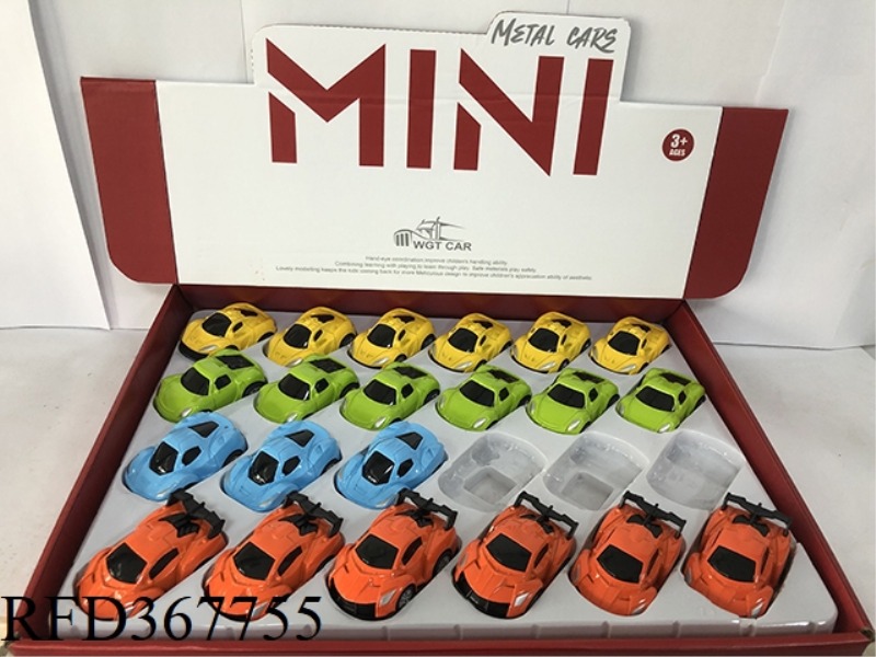 FOUR MIXED Q VERSION OF THE ALLOY SPORTS CAR (24 PCS/DISPLAY BOX)
