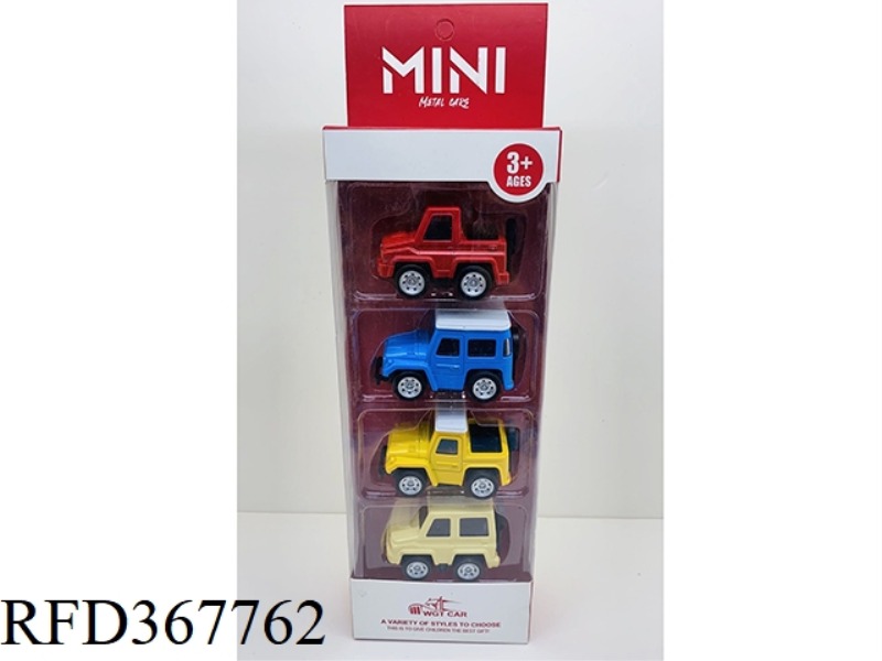 ALLOY Q VERSION OF THE PULL BACK PICKUP FOUR MIXED 4 PCS/BAR BOX