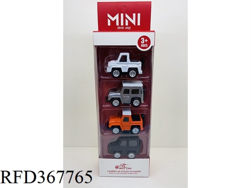 ALLOY Q VERSION OF THE PULL BACK PICKUP FOUR MIXED 4 PCS/BAR BOX