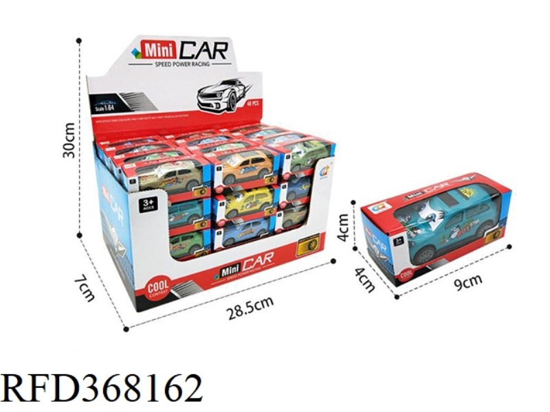 1:64 PULL BACK METAL CAR 48PCS