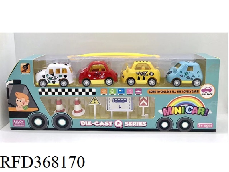 ALLOY PULL BACK CARTOON CAR