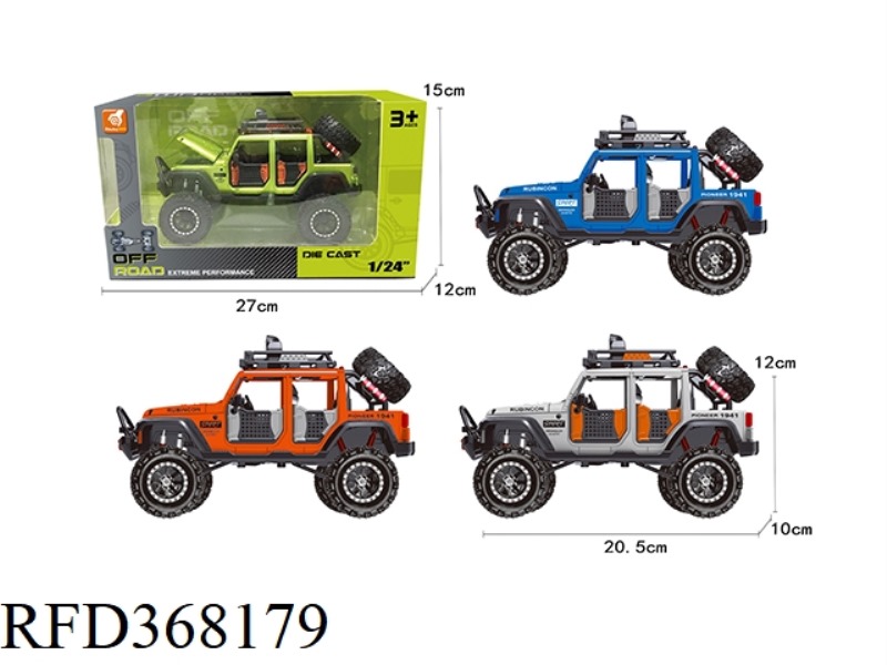 1:24 SOUND AND LIGHT COLLISION DOUBLE PULL BACK ALLOY WRANGLER