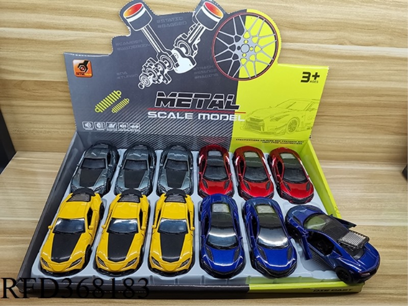 ALLOY PULL BACK THREE-DOOR SPORTS CAR (1:36) 12PCS