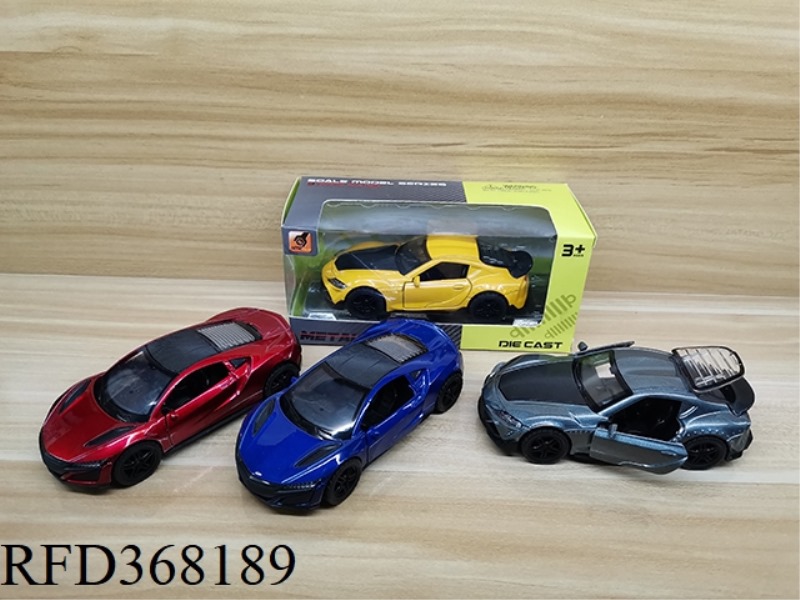 ALLOY PULL BACK THREE-DOOR SPORTS CAR (1:36)