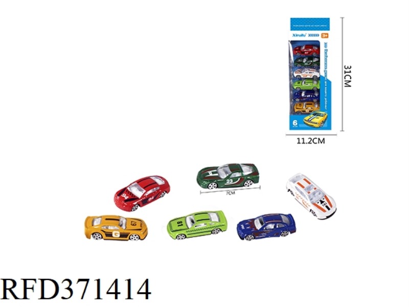 1:64 RACING SLIDING ALLOY CAR SIX PACKS (RUSSIAN VERSION)