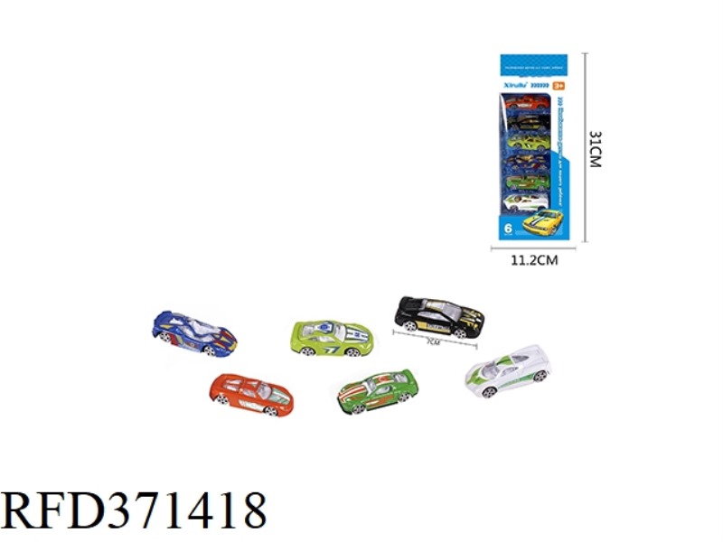 1:64 SUPER SPORTS CAR SLIDING ALLOY CAR SIX PACKS (RUSSIAN VERSION)
