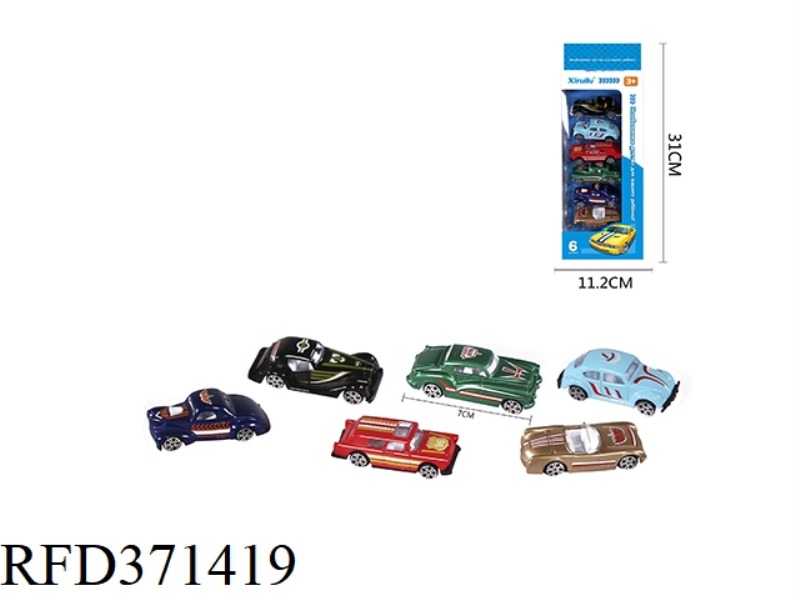 1:64 CLASSIC CAR SLIDING ALLOY CAR SIX PACKS (RUSSIAN VERSION)